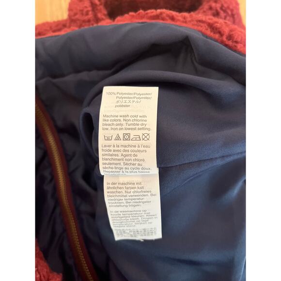 J. Crew Womens Full Zip Teddy Sherpa Vest Size XS Maroon Zip Pockets Lined Fall - Picture 6 of 8